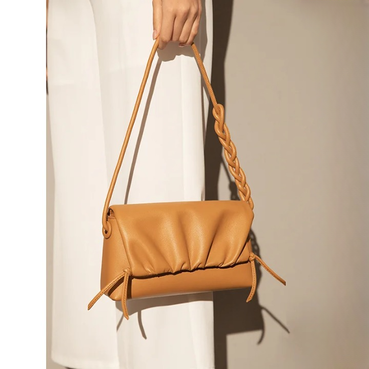 Ruched Detail Flap Bag | Alba