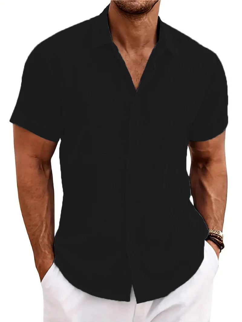 Men's Short-Sleeve Linen Shirt | Sarlona