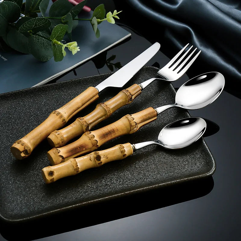 32-Piece Cutlery Set Bamboo | Elegant Dining 4