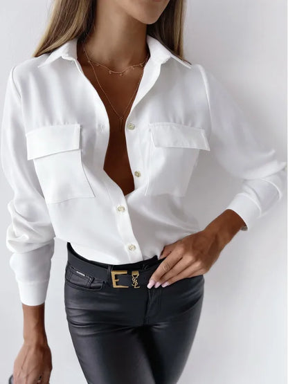 Satin Button-Down Shirt | Serena