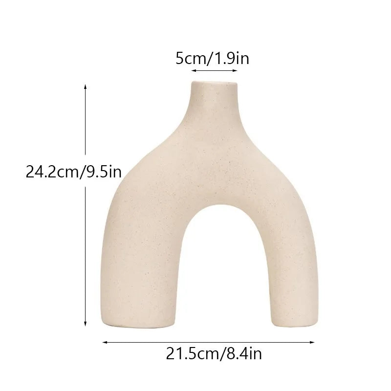 Variant image for White Ceramic Decorative Vase | Nordic Mountain Design-2