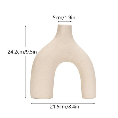Variant image for White Ceramic Decorative Vase | Nordic Mountain Design-2