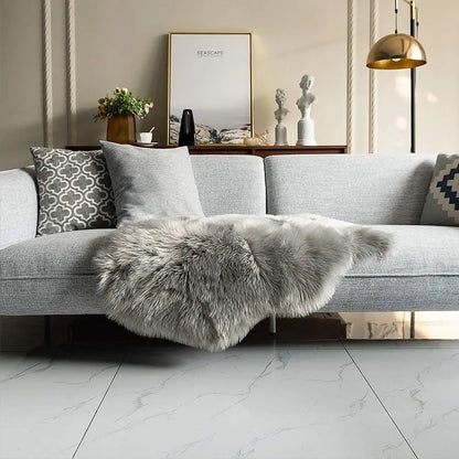 Washable Area Rug White Faux Sheepskin | Cozy Comfort 6