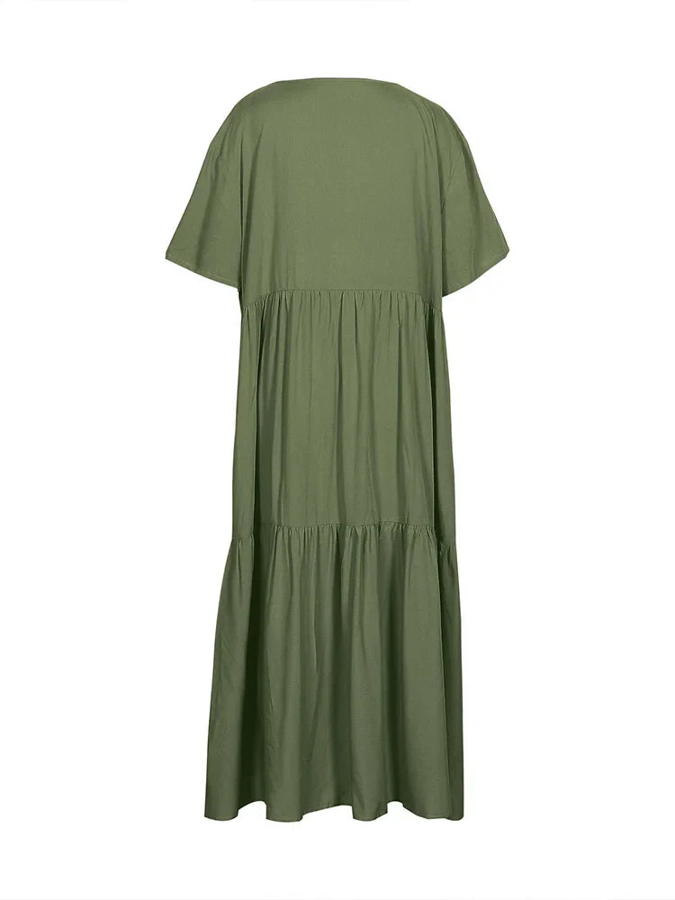 Women Boho V-Neck Relaxed Maxi Dress | Halia