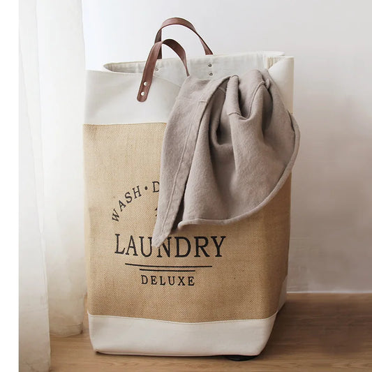 Laundry Basket Beige Cotton | Elegant Design 1