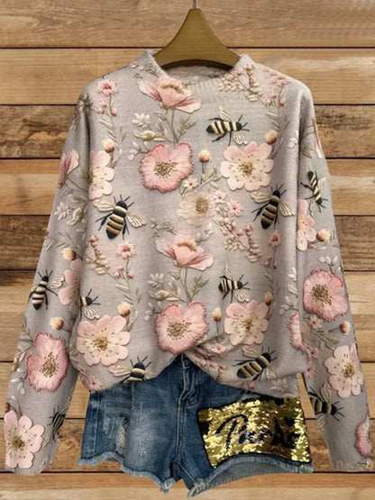 Embroidered Floral Knit Sweater | Havilah