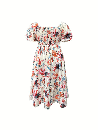 Floral Puff Sleeve Maxi Dress | Caila