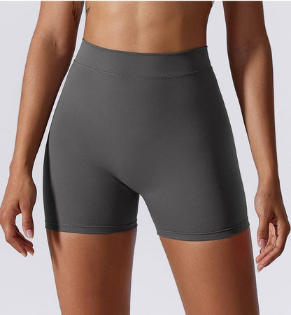 Women High Waist Shorts Black Nylon Spandex | Activewear-6