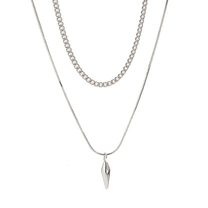 Men Snake Chain Necklace Silver Stainless Steel | Urban Style-5