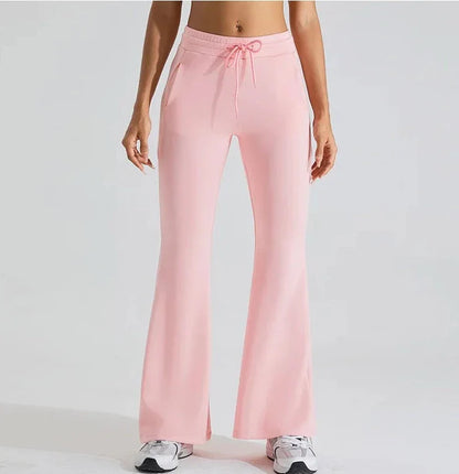 Women Flare Pants Black Nylon | Vibe-3