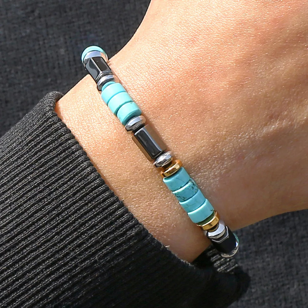 Men Turquoise Bead Bracelet | Taiven