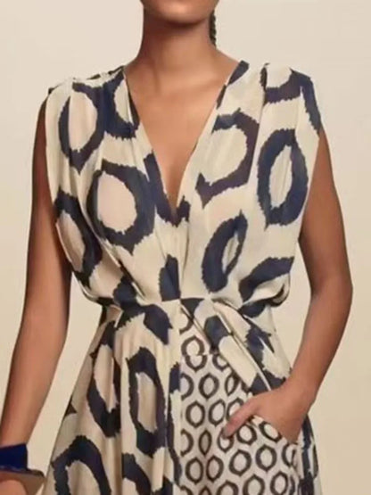 Abstract Pattern Maxi Dress | Elara