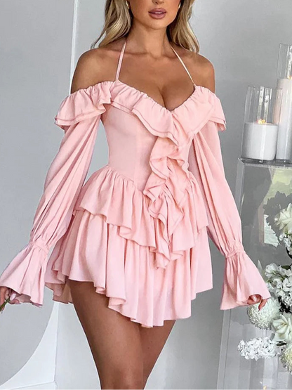 Ruffled Off-Shoulder Mini Dress | Caroline