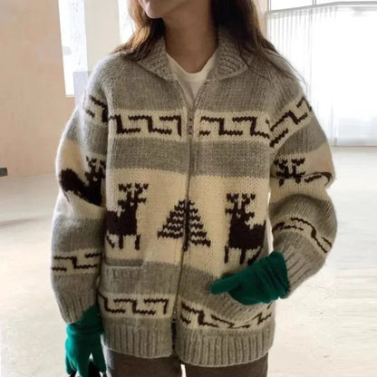 Women Cozy Nordic Knit Cardigan | Blanche