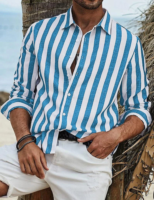 Striped Button-Down Shirt for Men | Alex