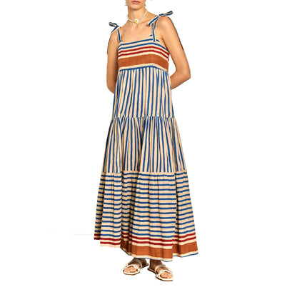 Striped & Printed Maxi Dress | Gladys