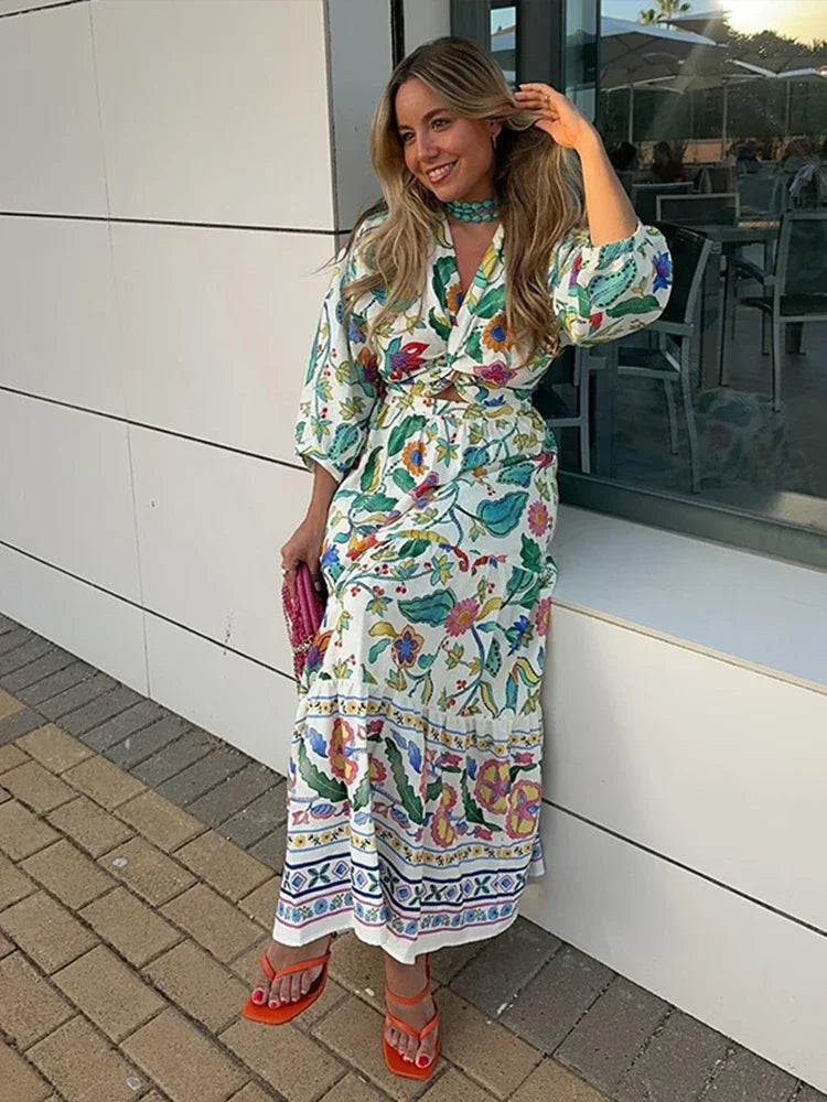 Floral Bohemian Maxi Dress | Ella