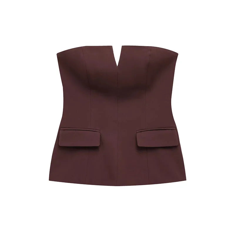 Strapless Peplum Top | Eleanora