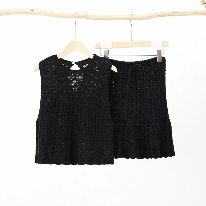 Cotton Crochet Two-Piece Set | Amari