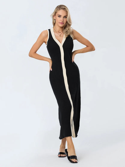 Women Button Front Ribbed Dress | Eliza