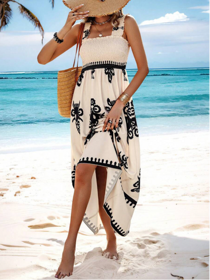 Boho Print Smocked Maxi Dress | Ciara