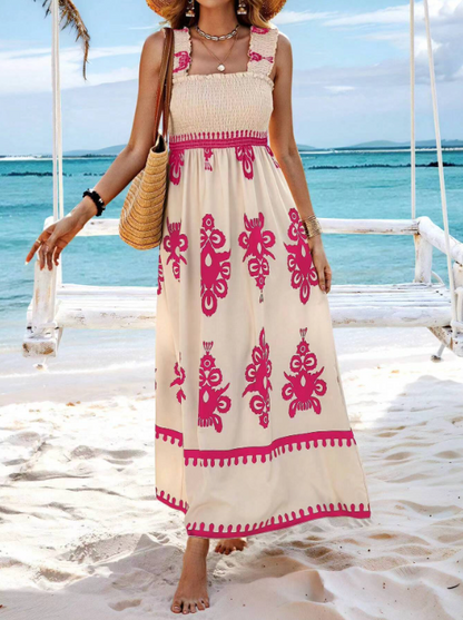 Boho Print Smocked Maxi Dress | Ciara