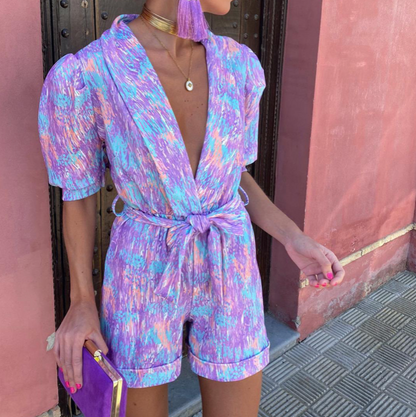 Vibrant Abstract Print Romper | Stella