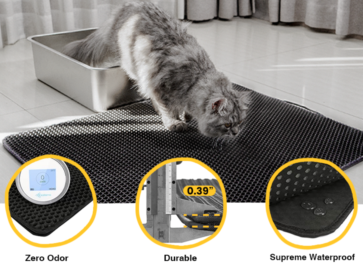 Cat Litter Mat Foldable Waterproof | Kitty Comfort-3