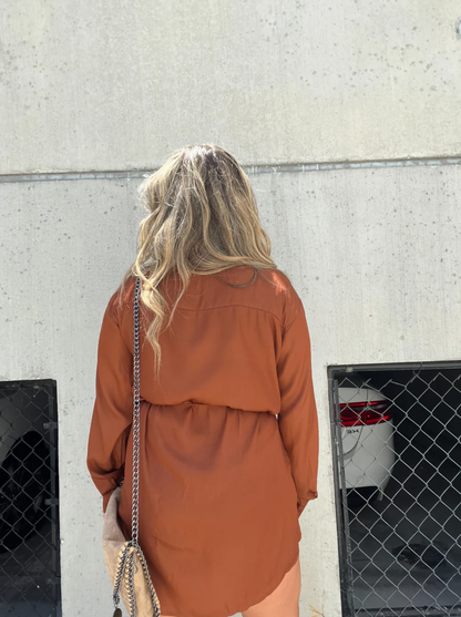 Button-Up Mini Shirt Dress | Rosalie