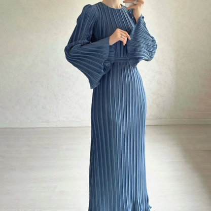 Pleated Ruffle Sleeves Maxi Dress | Hollie