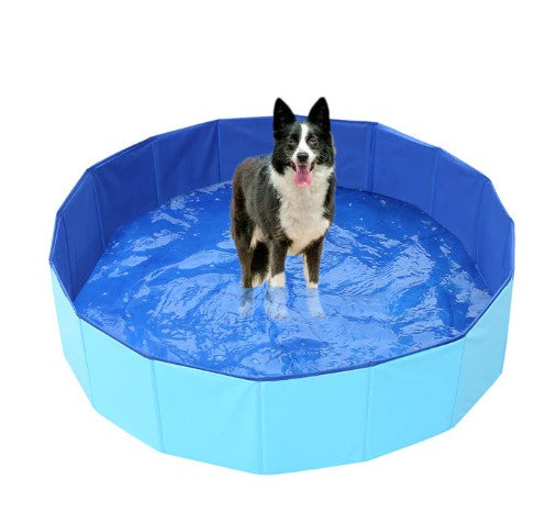Pet Collapsible Dog Pool Blue PVC | WagPool-2