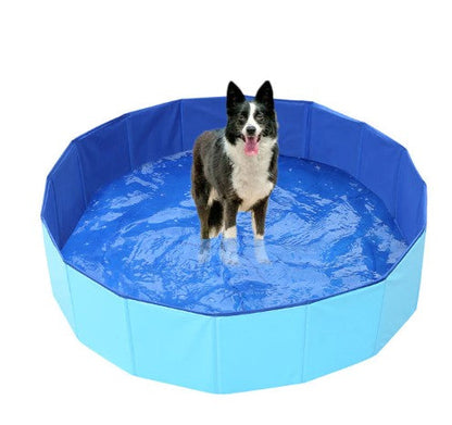 Pet Collapsible Dog Pool Blue PVC | WagPool-2