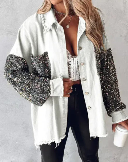 Variant image for Women Sequin Jacket Black Polyester | Dorothy-25