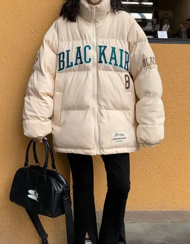 Women Retro Varsity Puffer Jacket | Rozelyn