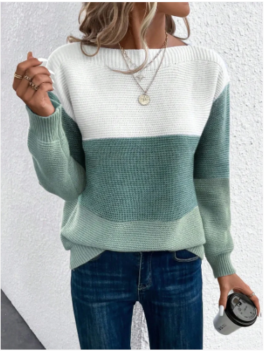 Women Knit Sweater Multi-Color Acrylic | Heidi-1