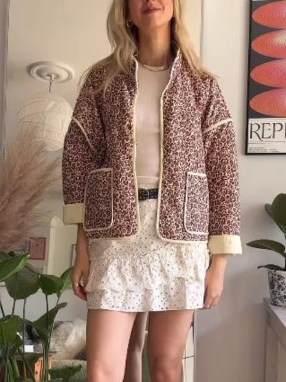 Variant image for Women Slim Coat Floral Print Polyester | Autumn Chic-7