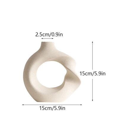 Variant image for Ceramic Flower Vase | Elegant Twist Design-2