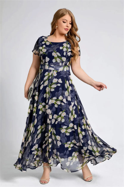 Women Floral Chiffon Maxi Dress | Gabriella