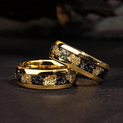 Men Gold Flake Resin Band Ring | Marzel