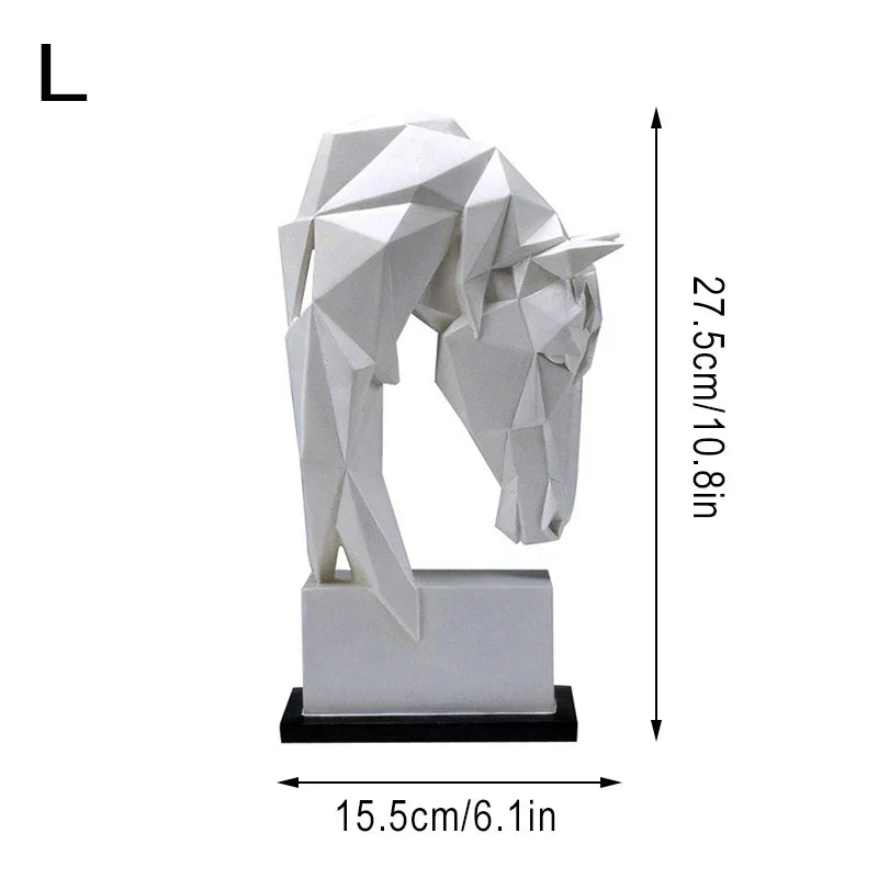 Geometric Horse Decorative Sculpture Resin | Elegant Design 4