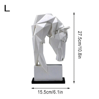 Geometric Horse Decorative Sculpture Resin | Elegant Design 4