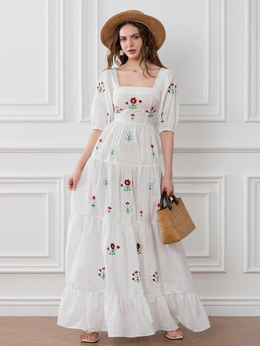 Women Embroidered Maxi Dress | Janelle