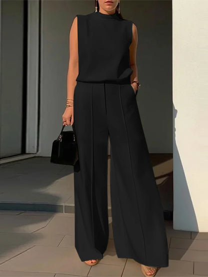 Chic Sleeveless Jumpsuit with Wide-Leg Pants | Stella