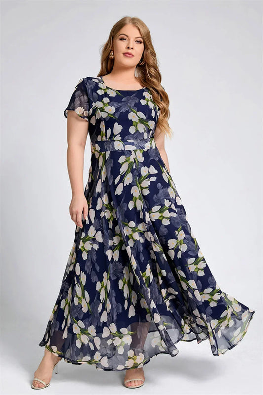 Women Floral Chiffon Maxi Dress | Gabriella