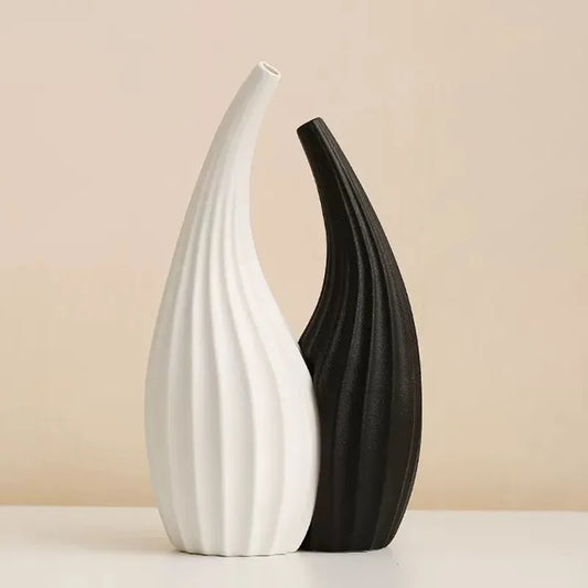 Decorative Vase White Ceramic | Elegant Touch 1