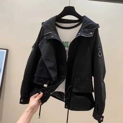 Cropped Hooded Utility Jacket | Florenz