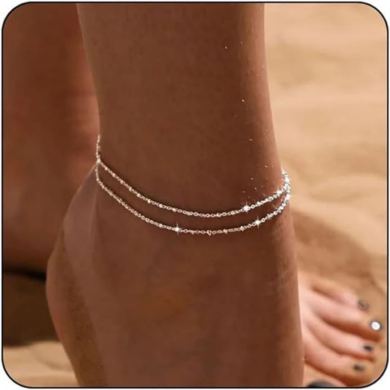 Women Double Wrap Chain Anklet | Aralise