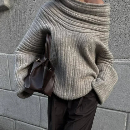 Off-Shoulder Oversized Knit Sweater | Drusilla