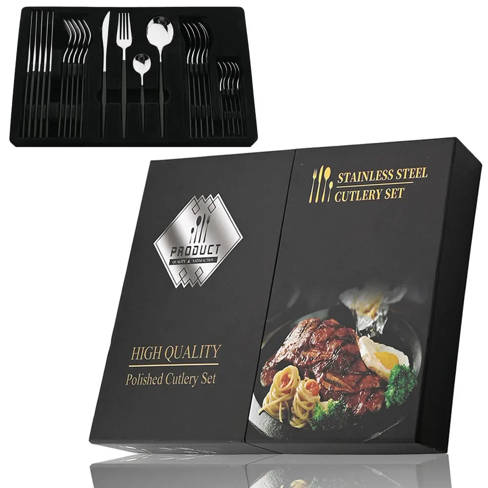 Luxury Cutlery Set 24 Pieces Stainless Steel | Elegant Dining 6