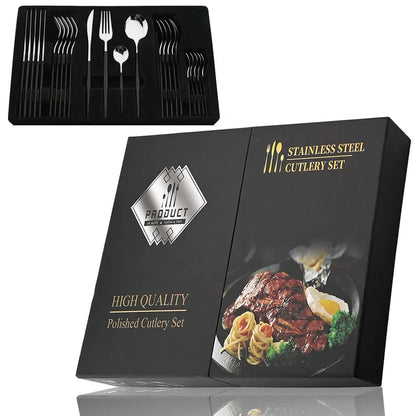Luxury Cutlery Set 24 Pieces Stainless Steel | Elegant Dining 6